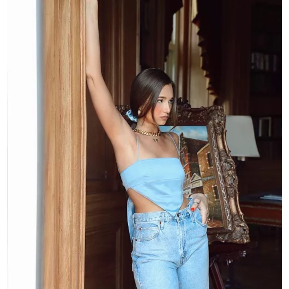 Danielle Bernstein solid handkerchief top